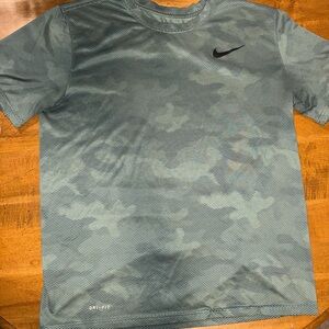 Nike Men's Camouflage Green Dri-FIT Tee